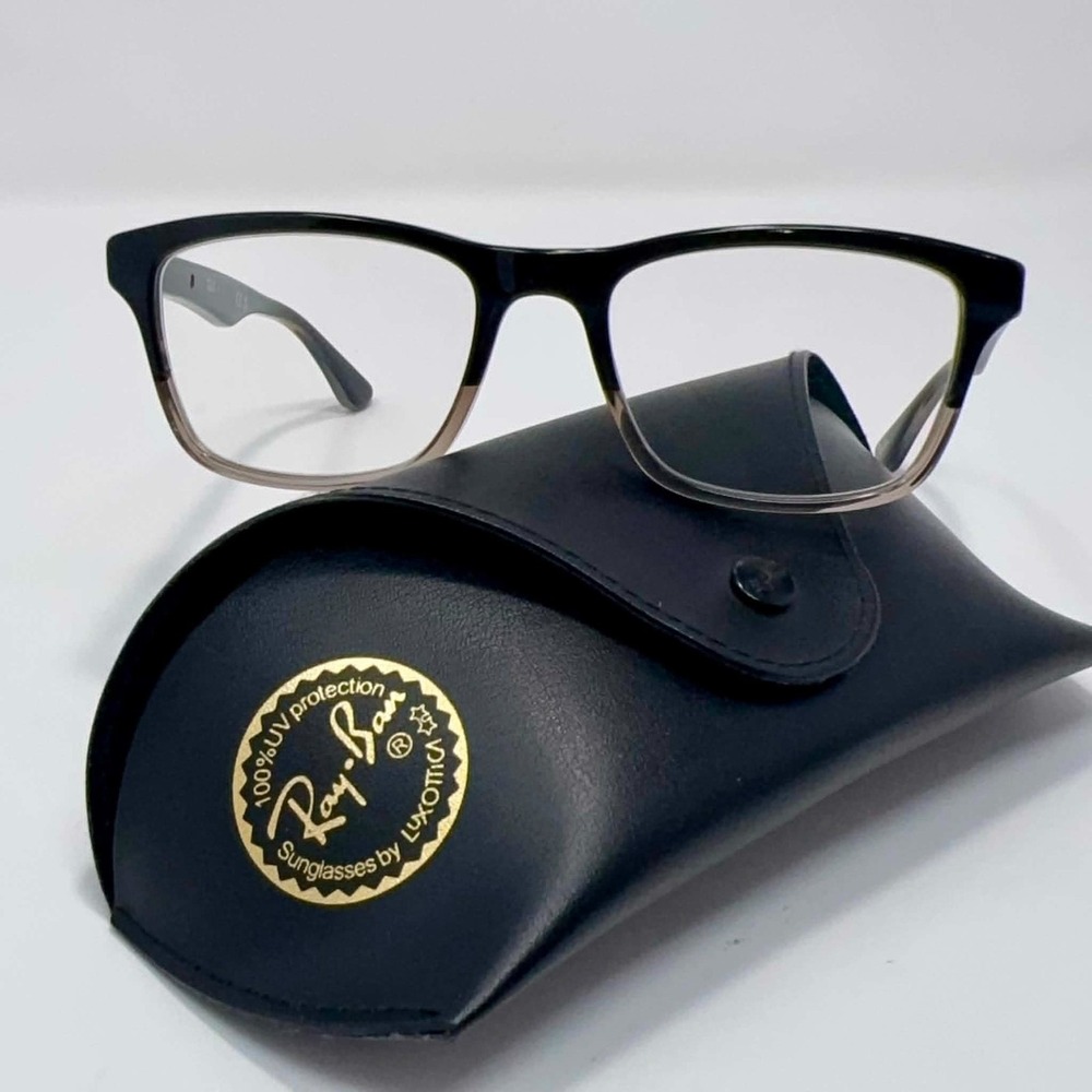 Ray-Ban RB5279 5540 Eyeglasses Frames 53-18-145 Black Havana Brown Italy Case